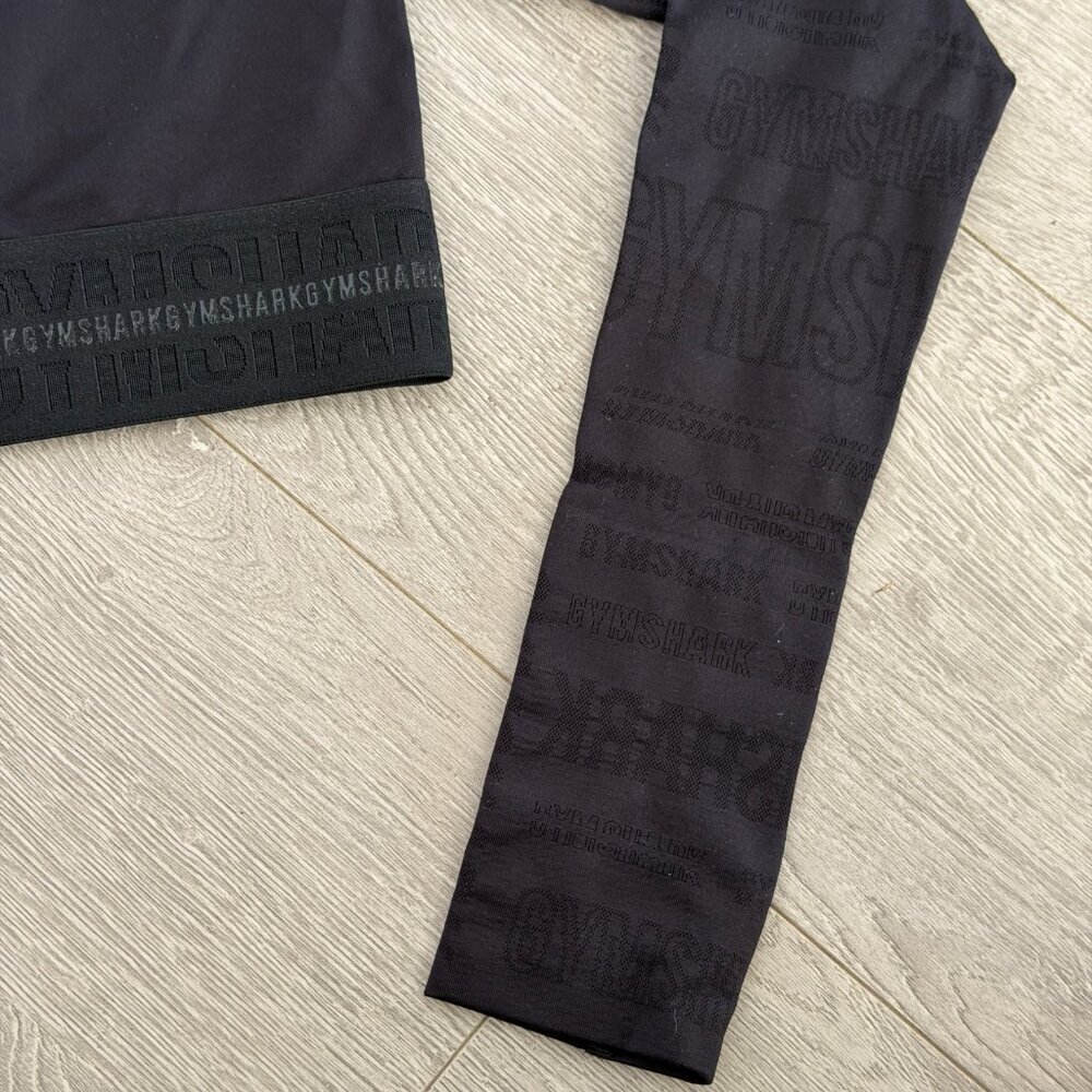 Gymshark Black Cropped Long Sleeve Top | Size S | Athletic Fit - Picture 7 of 9